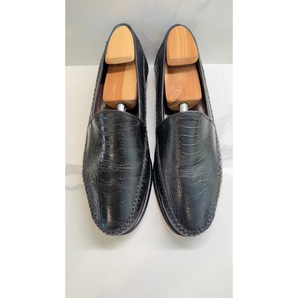 Johnston & Murphy Croc Embossed Leather Loafers Mens 10 Dress Office WORK main image 6